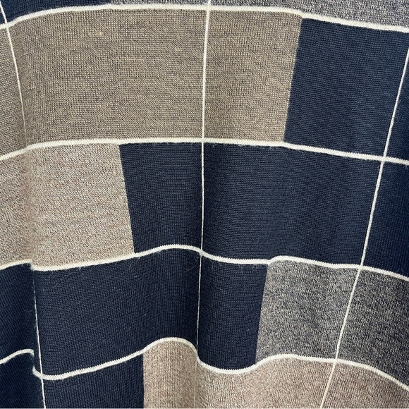 PRONTO UOMO Men's Wool Blend Graphic Sweater Pullover Crewneck Black Brown L 90s - Picture 5 of 8